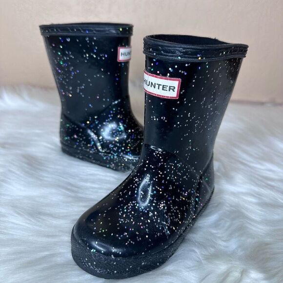 Hunter Kids First Giant Glitter Rain Boots Size UK 5 US 6B/7G - Picture 1 of 11